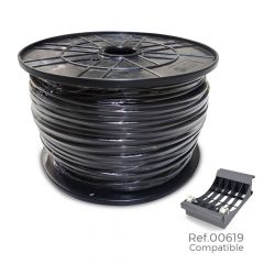 Carrete cable manguera acrilica 1kv negra 2x1mm 400m (bobina grande ø400x200mm)