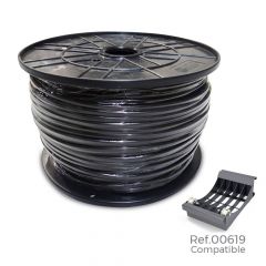 Carrete cable manguera acrilica 1kv negra 3x1mm 300m (bobina grande ø400x200mm)