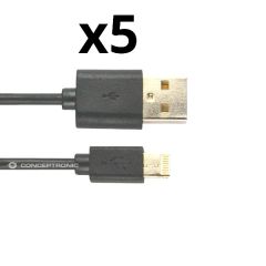 Kit 5 unidades cable lighting nortess iphone 5  6/7/8/ x ipad 1 metro color negro