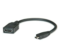 VALUE HDMI - Micro HDMI 0.15 m cable HDMI 0,15 m HDMI tipo A (Estándar) HDMI tipo D (Micro) Negro