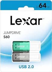 Lexar 2x64gb pack jumpdrive s60 usb 2.0 flash drive