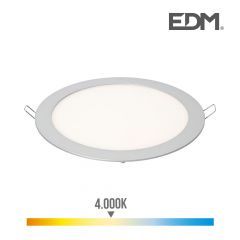 Downlight led empotrable redondo 20w luz dia 4000k 1500lm cromado ø22,5cm edm