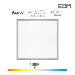 Panel led 40w 4300lm ra80 60x60cm 4000k luz dia edm