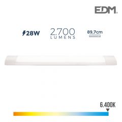 Regleta electronica led 28w 6400k luz fria 2700lm 8x89,7x3,1cm edm