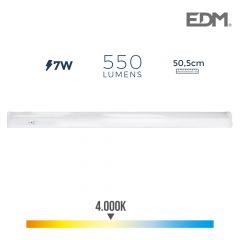 Regleta electronica led 7w 600lm 4000k luz dia 3,6x50,5x3cm edm