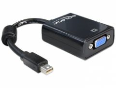 DeLOCK 65256 adaptador de cable de vídeo 0,18 m Mini DisplayPort VGA (D-Sub) Negro