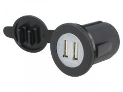 Cargador USB MECHERO 12/24Vdc Salida 2x5Vdc 2,1A