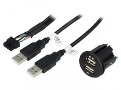 Cargador USB Mechero 12-24Vdc Salida 2x5Vdc 2,1A Cables