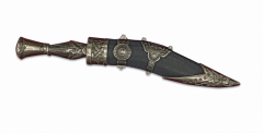 Cuchillo para Decoración Kukri, hoja de acero inox de 18,5 cm, tamaño total de 32 cm