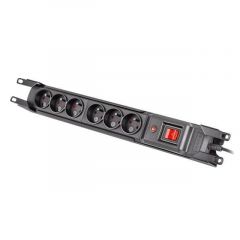 Armac multi m6 rack 19" protecting power strip 6x sockets, 1.5m cable, black