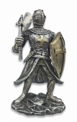 Figura de templario con escudo y hacha Tole10 Imperial, tamaño total de 15 cm, material de resina