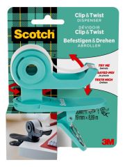 Dispensador clip & twist c19 1 rollo scotch® magic™ 19 mm x 8,89 m verde agua