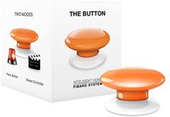 Fibaro FGPB-101-8 botón para control de sirenas, alarmas y escenas configurables en hogares inteligentes, Color Naranja