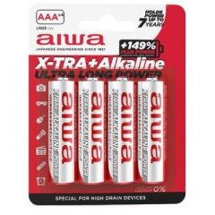 Pack 4 pilas aaa aiwa x-tra+ alkaline ultra long power 1.5v