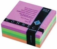 Connect Quick Notes Cube Green, Yellow, Orange & Pink etiqueta autoadhesiva 320 pieza(s)