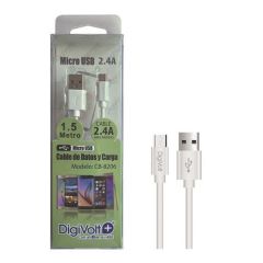 Cable microusb a usb para moviles 2.4a cb-8206 1,5m