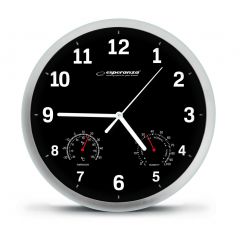 Esperanza Reloj de Pared EHC016K Lyon Black, Multicolor, Único