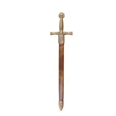 Abrecartas espada del rey Arturo fabricada en metal con funda de 27 cm, Arma decorativa sin filo