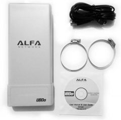 Alfa Network UBDO-G8 - Adaptador WiFi USB 802.11b / g, Largo Alcance, Radio, Tipo N Conector de Antena Externa, Cable de 8 m