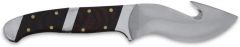 Cudeman Cuchillo desollador 234-R con Mango Estamina, Hoja de 9.5 cm con Funda de Cuero Color marrón, Largo Total 21 cms