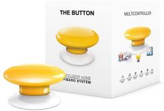 Fibaro FGPB-101-4 botón para control de sirenas, alarmas y escenas configurables en hogares inteligentes, Color Amarillo
