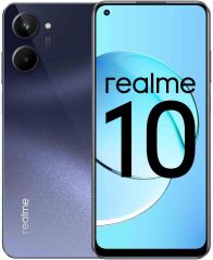 Teléfono Realme 10, Color Negro (Black), 128 GB de Memoria Interna, 8 GB RAM, Dual Sim. Pantalla Super AMOLED de 6,4". Cámaras Principal de 50 + 2 MP. Frontal de 16 MP. Smartphone completamente libre.
