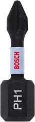 Bosch Professional 2 puntas de atornillar Impact Control PH1, 25 mm, vástago hexagonal, Pick and Click, accesorios de taladro de impacto