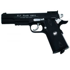 Pistola WG Spot 6010 - Tipo Colt 1911 Special Combat. Pistola 6 mm Full Metal- Negra- CO2- Energia 1.4 Julios - Velocidad de disparo 120m/s - 450 FPS. Ref: 6010