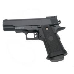 Pistola Galaxy G10 Negra - Pistola Muelle Calibre 6 mm Aleación metal y zinc - Energía 0.19 Julios - Velocidad de disparo 57m/s - 185 FPS. Ref:G10N