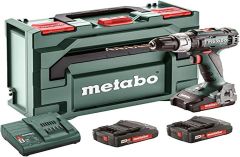 METABO 602321540 - Taladro atornillador a bateria 18V / 3x 2,0 Ah Li-Ion BS 18 L - portabrocas 13 mm con maletín