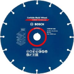 Disco de corte expert carbide multi wheel de 230 mm, 22,23 mm. para amoladoras grandes con tuerca de bloqueo