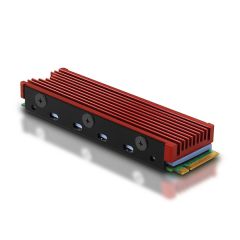 Axagon CLR-M2 sistema de refrigeración para ordenador Unidad de estado sólido Disipador térmico/Radiador Negro, Rojo