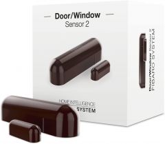 Fibaro FGDW-002-7 ZW5 Sensor para puertas o ventanas, Color Marrón Oscuro