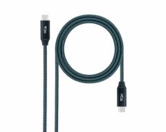 Nanocable Cable USB 3.2 Gen2x2 20Gbps 5A/100W 4K/60Hz USB-C/M-USB-C/M, Gris/Negro, 0.5 m