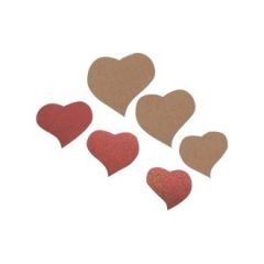 *nfv pk6 corazones carton rigido eco 3 ama3 rojos (9,8 y 6,5cm)