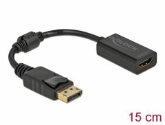 DeLOCK 61011 adaptador de cable de vídeo 0,15 m DisplayPort HDMI Negro