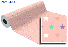 Bobina papel de regalo 62 cm estrellas rosa