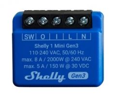 Shelly 1 Mini Gen3 interruptor eléctrico Interruptor inteligente 1P Azul