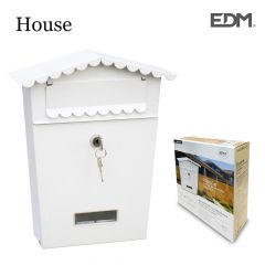 Buzon de acero modelo house blanco edm