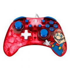 PDP Rock Candy: Mario Punch Rojo, Translúcido USB Gamepad Analógico/Digital Nintendo Switch, Nintendo Switch Lite, Nintendo Switch OLED