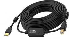 Vision 10m black usb 2.0 booster cable