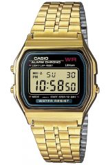 Reloj de pulsera CASIO Retro Vintage - A159WGEA-1D correa color: Oro amarillo Dial LCD Negro Unisex