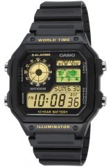 Reloj de pulsera CASIO Sports - AE-1200WH-1B correa color: Negro Dial LCD Negro Hombre