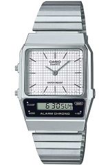 Reloj de pulsera CASIO Retro Vintage - AQ-800E-7A correa color: Gris plata Dial Blanco Unisex