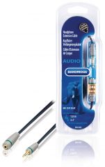Bandridge Cable de extensión macho - hembra 3,5 mm, de 1.00 m de longitud ,ideal para auriculares, color azul, contactos chapados en oro de 24k
