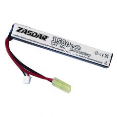 Batería Li-Po ZASDAR 7,4 V 1500 MAh 20C - Medidas (13 X 21 X 128 Mm)