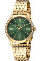 Reloj de pulsera Esprit Anny - ES1L345M0075 correa color: Oro amarillo Dial Verde botella Mujer