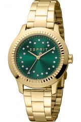 Reloj de pulsera Esprit Joyce - ES1L351M0095 correa color: Oro amarillo Dial Verde botella Mujer