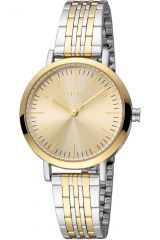 Reloj de pulsera Esprit Ennie - ES1L358M0095 correa color: Gris plata Oro amarillo Dial Champán Mujer