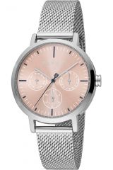 Reloj de pulsera Esprit Beth - ES1L364M0065 correa color: Gris plata Dial Rojo salmón Mujer